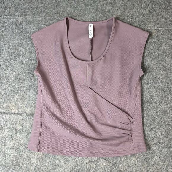 Athleta Rosy Bayview Tee Women’s Small Faux Wrap Front Stretch Purple - Picture 1 of 7